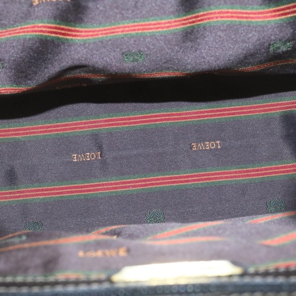 LOEWE Twist handle Velazquez Hand Bag Leather 2way Black Brown Auth am2237g - Picture 10 of 10